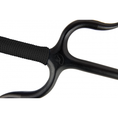 Manji Sai with handles,  Iron ( Round, BLACK ROPE HANDLES) (Pair)