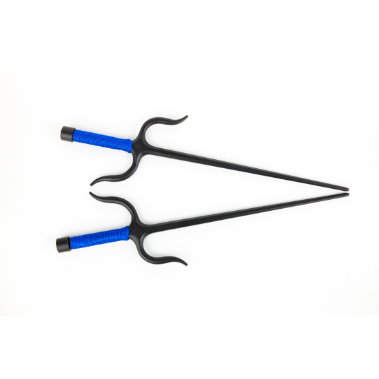 Manji Sai with handles, Iron (Octagonal, BLUE ROPE HANDLES) (Pair) Manji Sai with handles, Iron (Octagonal, BLUE ROPE HANDLES) (Pair)