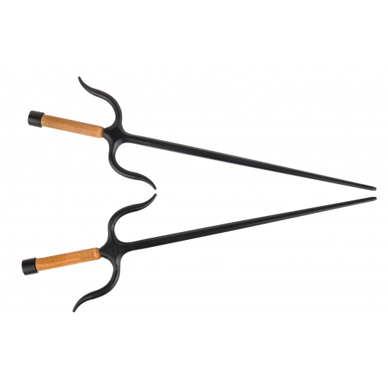 Manji Sai with handles,  Iron ( Octagonal,WOODEN HANDLES) (Pair)