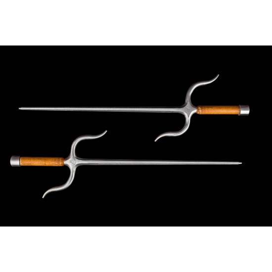 Manji Sai with handles, Stainless Steel ( Octagonal,WOODEN HANDLES) (Pair) Manji Sai with handles, Stainless Steel ( Octagonal,WOODEN HANDLES) (Pair)