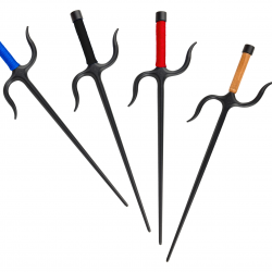 Manji sai with handles octagonal (wrought iron)