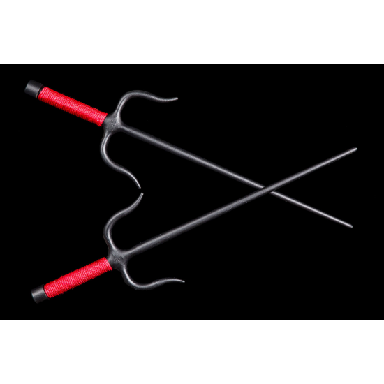 Sai Iron ( Round, RED ROPE HANDLES) (Pair)