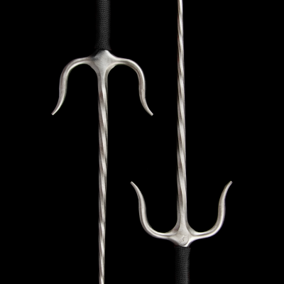 Sai of Fire S. Steel with black rope handles (Pair) Sai of Fire S. Steel with black rope handles (Pair)