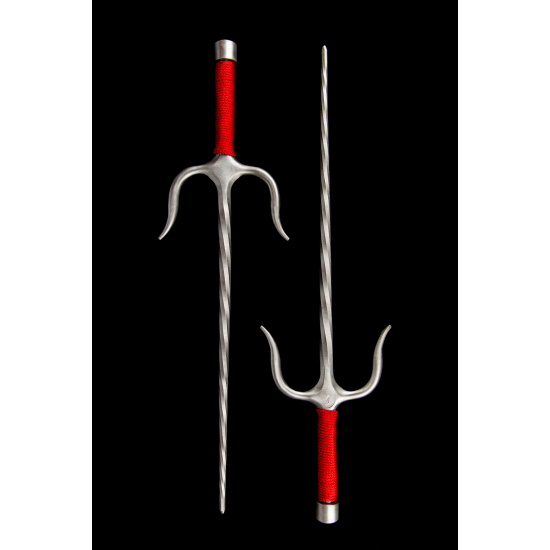 Sai of Fire S. Steel with red rope handles (Pair) Sai of Fire S. Steel with red rope handles (Pair)
