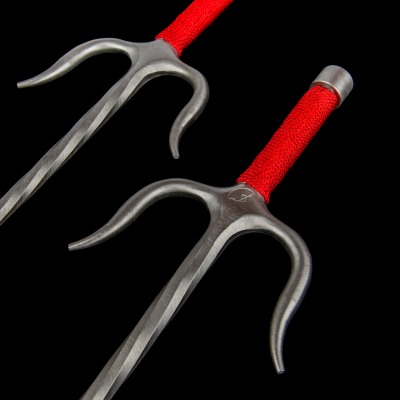 Sai of Fire S. Steel  with red rope  handles (Pair)