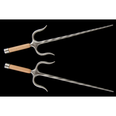 Sai of Fire S. Steel  with wooden handles (Pair)