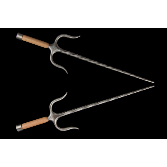 Sai of Fire S. Steel  with wooden handles (Pair)