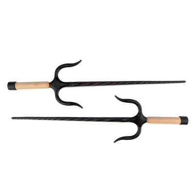 Sai of Fire Iron with wooden handles (Pair)