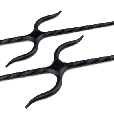 Manji sai  of Fire wrought iron  52 cm (pair)