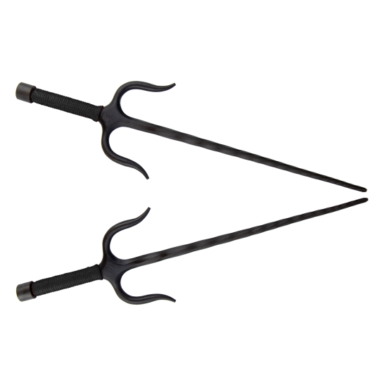 Sai of Fire Iron with black rope handles (Pair) Sai of Fire Iron with black rope handles (Pair)
