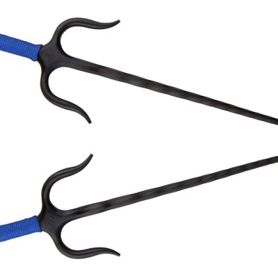 Sai of Fire Iron with blue rope handles (Pair)