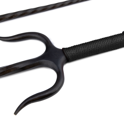 Sai of Fire Iron with black rope handles (Pair)