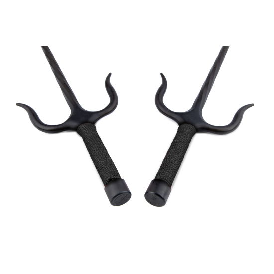 Sai of Fire Iron with black rope handles (Pair) Sai of Fire Iron with black rope handles (Pair)