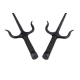 Sai of Fire Iron with black rope handles (Pair) Sai of Fire Iron with black rope handles (Pair)